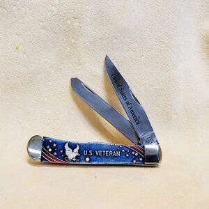Case xx U.S. Veterans Natural Bone Color Wash Trapper No 16300